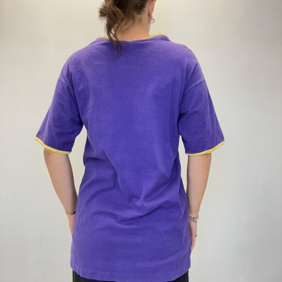 L - Vintage Converse Purple & Yellow T - Picture 3 of 4